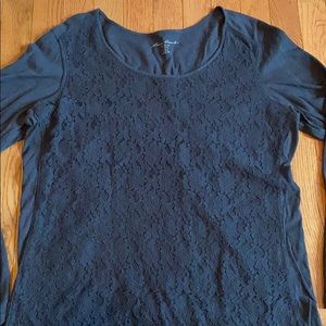 Eddie Bauer Lace Long Sleeve Short - Large